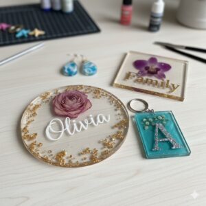 Handcrafted Resin 3D Coasters and Keychains