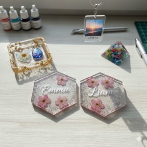 Handcrafted Resin 3D Coasters and Keychains